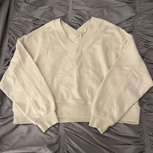 Aerie V Detail Cream Sweatshirt